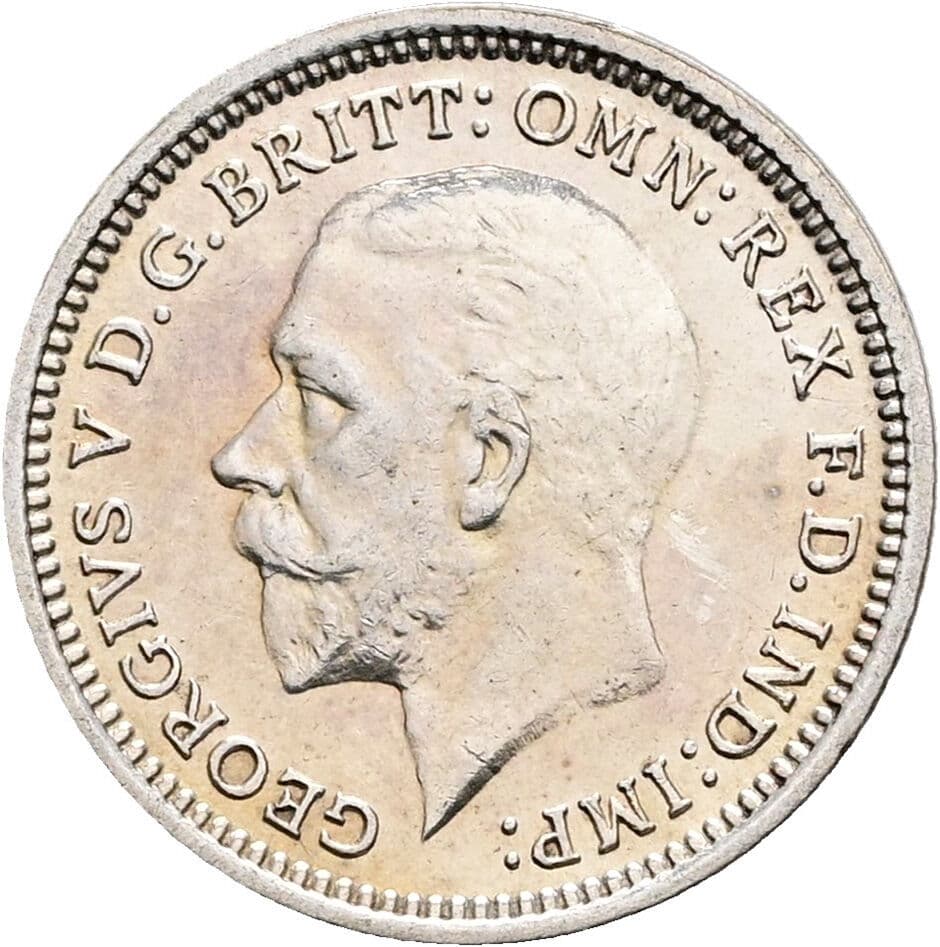 3 Pence Georg V. (1910-1936) 1934 – Vorderseite
