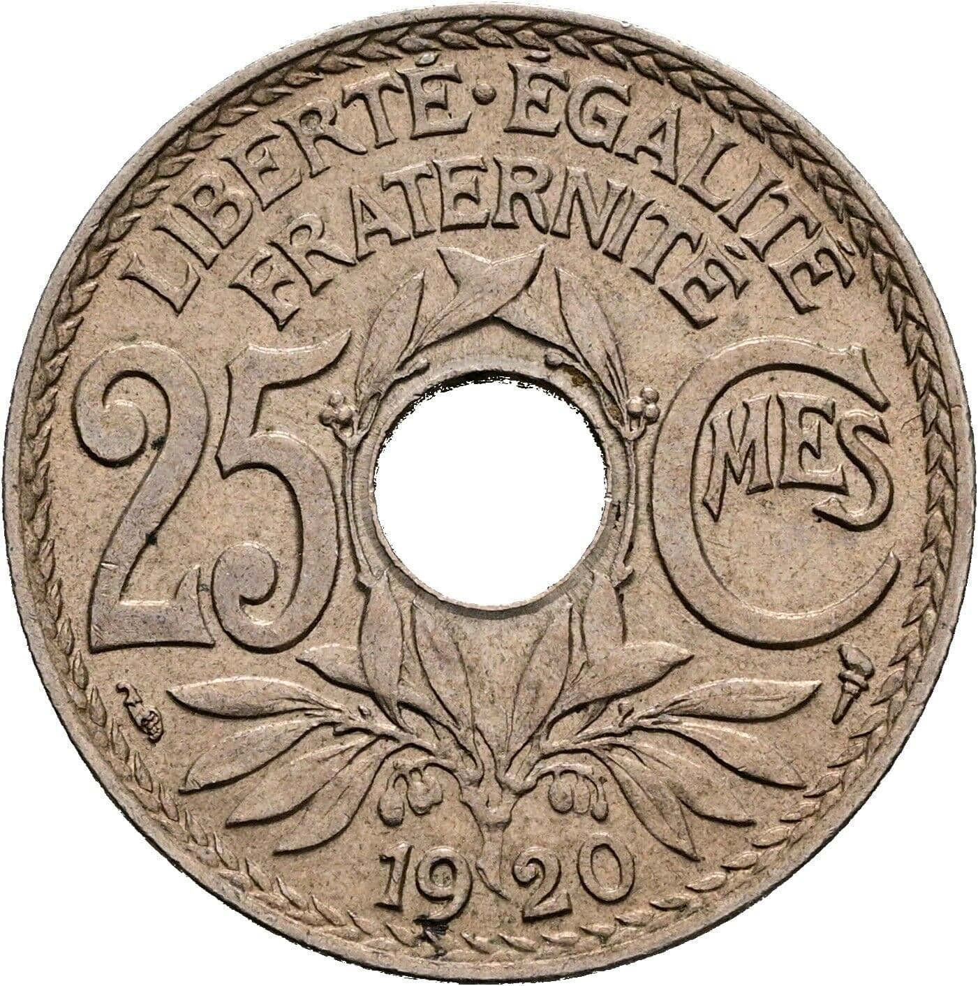 25 Centimes 1920 – Vorderseite
