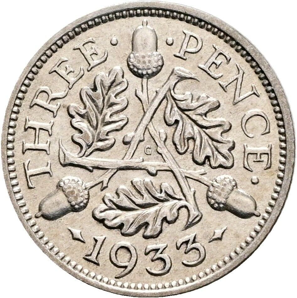 3 Pence George V. 1933 – Rückseite