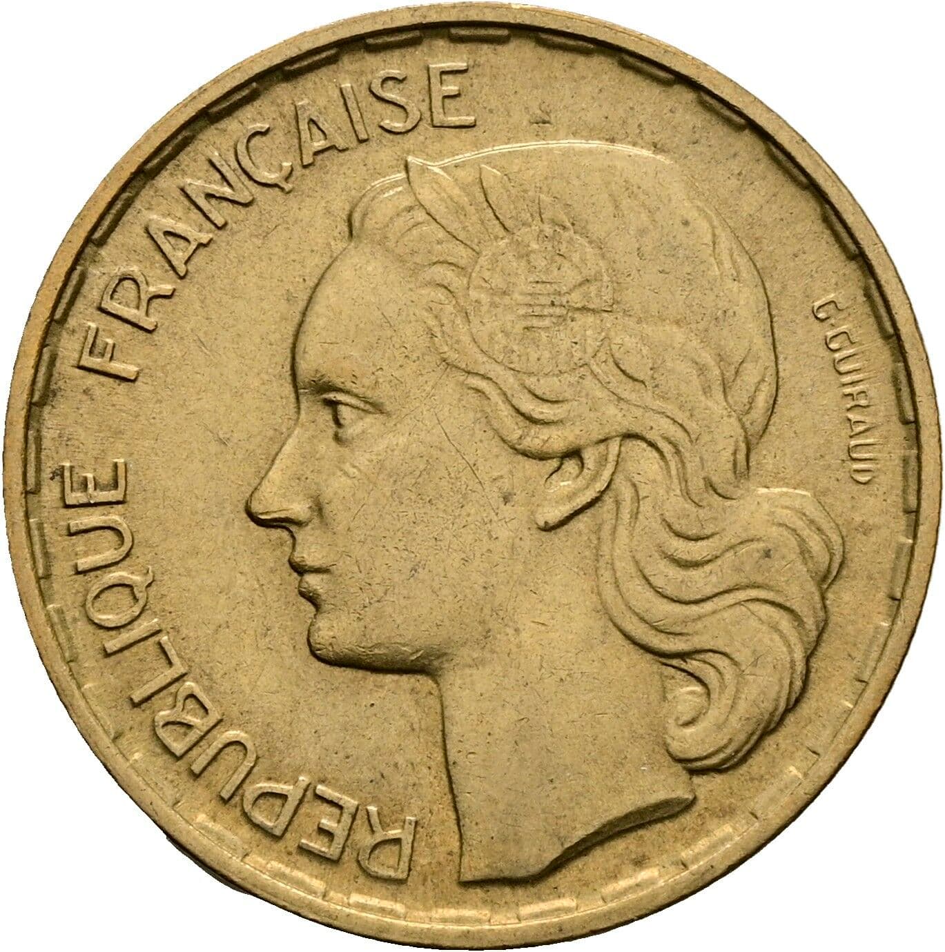20 Francs 1953 – Rückseite