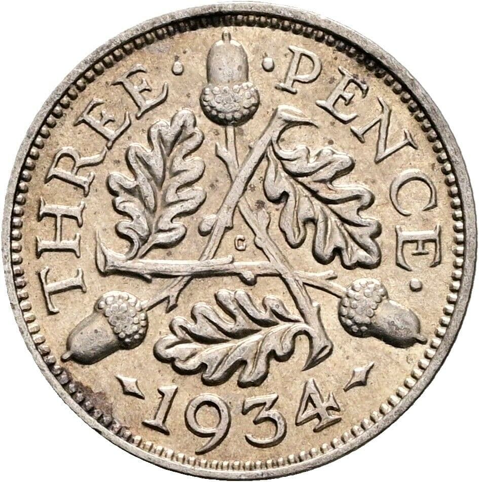 3 Pence George V. 1934 – Rückseite