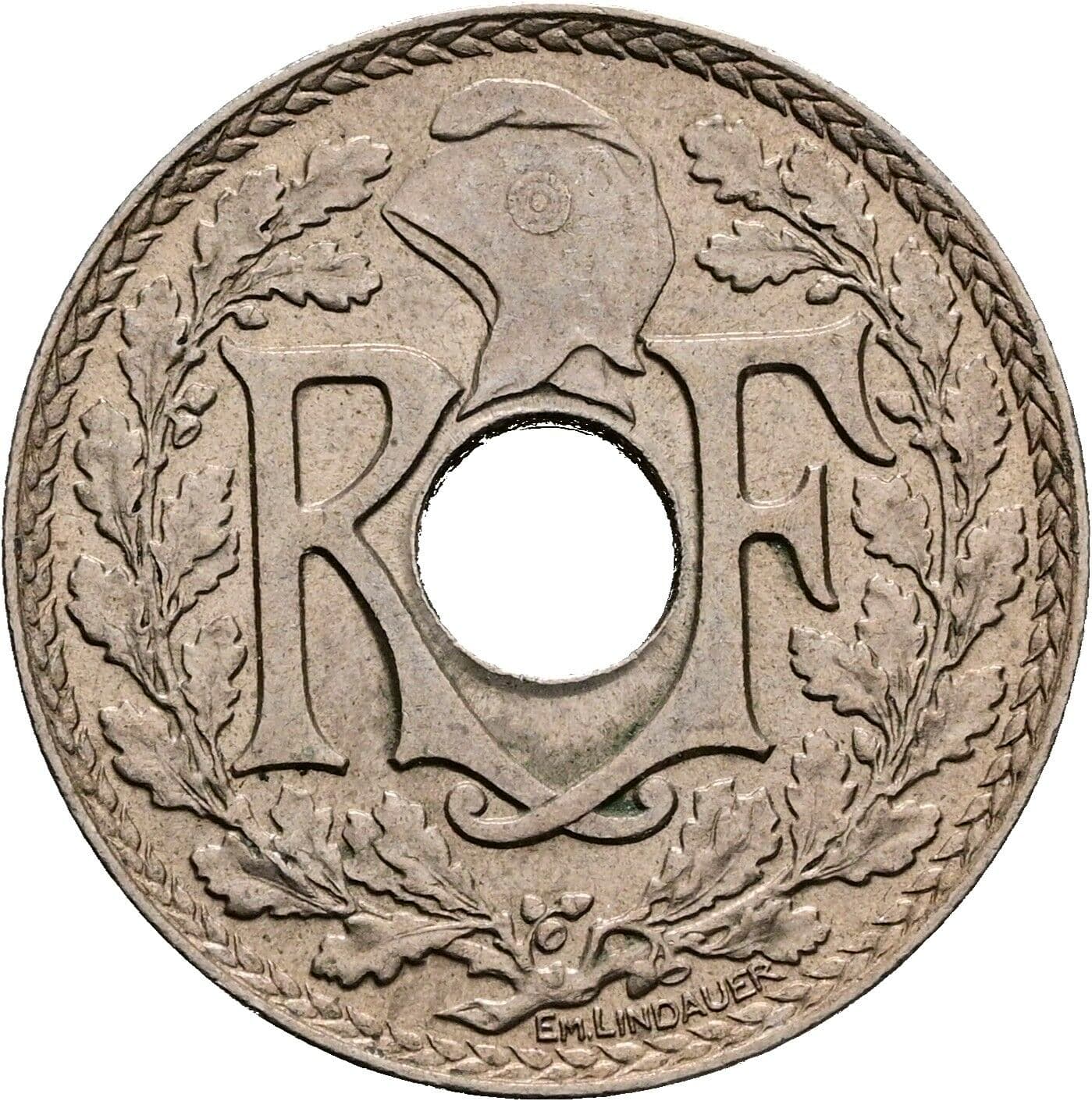 25 Centimes 1920 – Rückseite