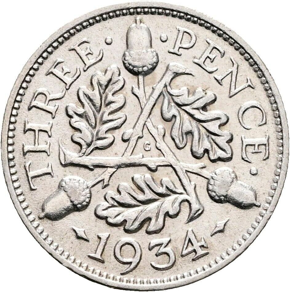 3 Pence George V. 1934 – Rückseite
