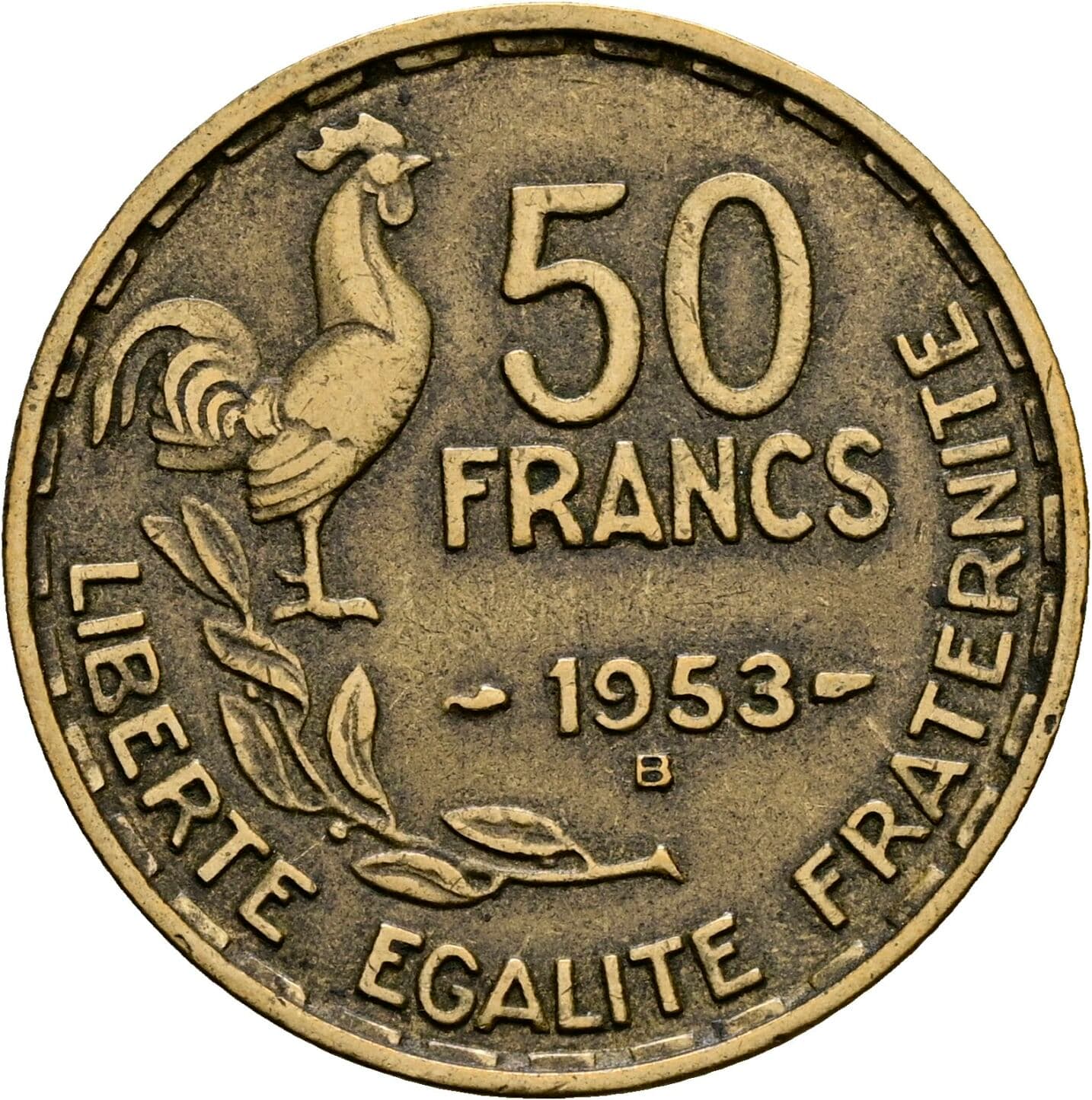 50 Francs 1953 B – Rückseite