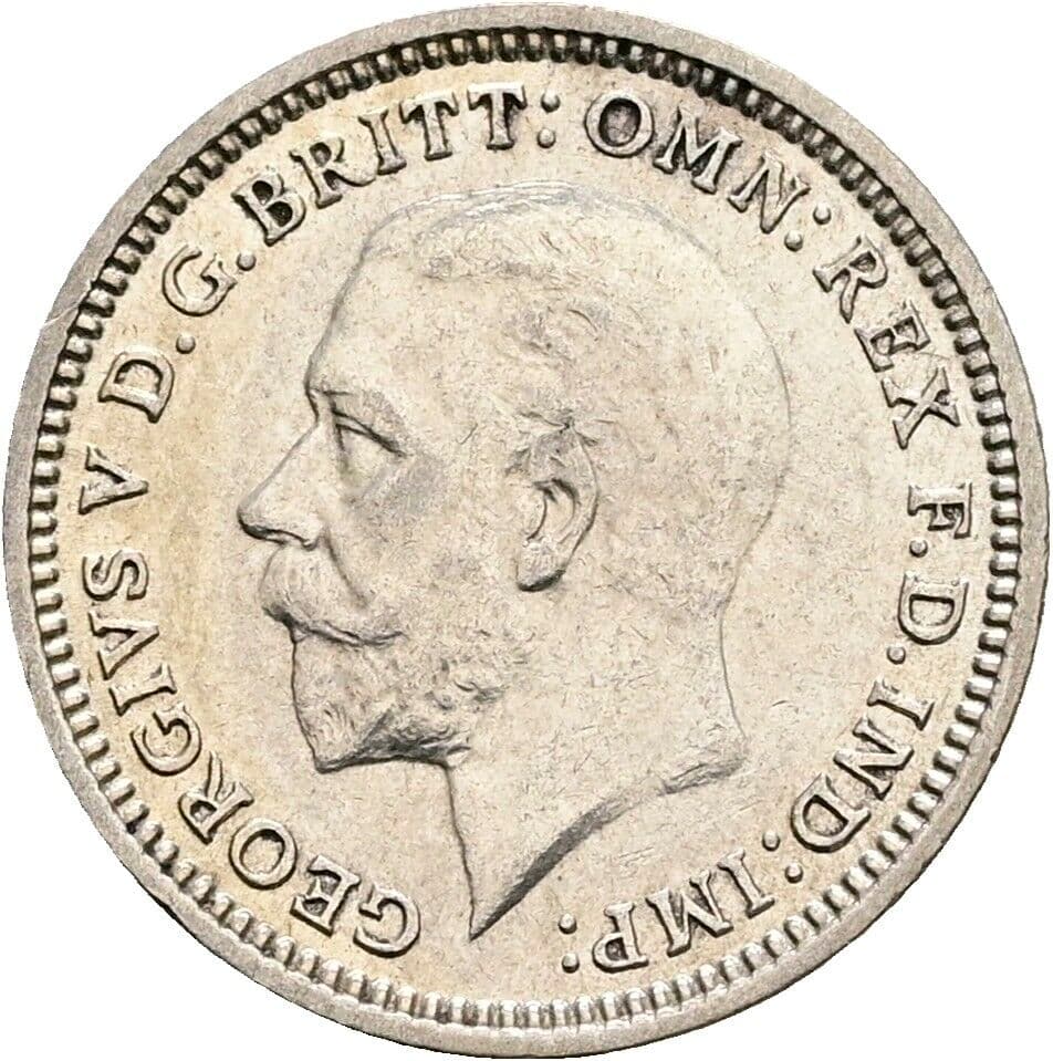 3 Pence Georg V. (1910-1936) 1934 – Vorderseite