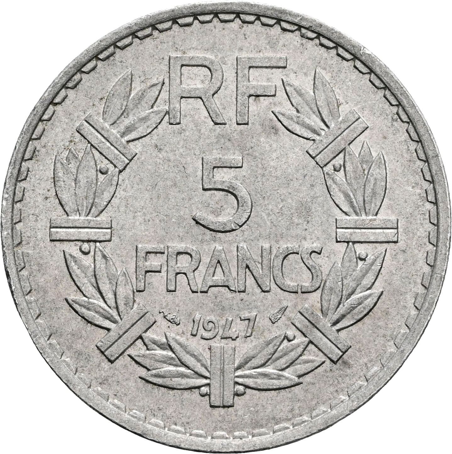 5 Francs 1947 – Vorderseite