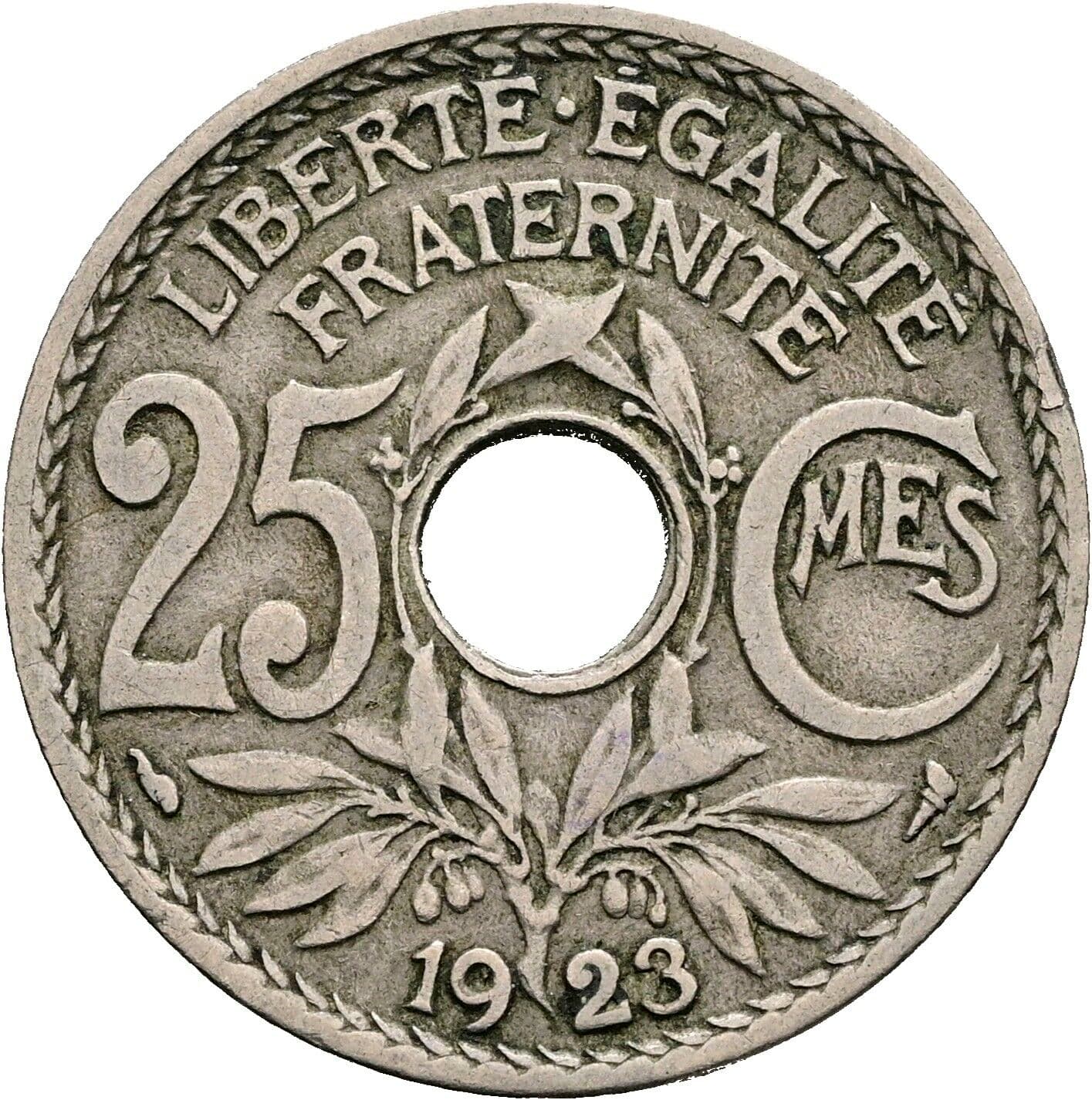 25 Centimes 1923 – Vorderseite