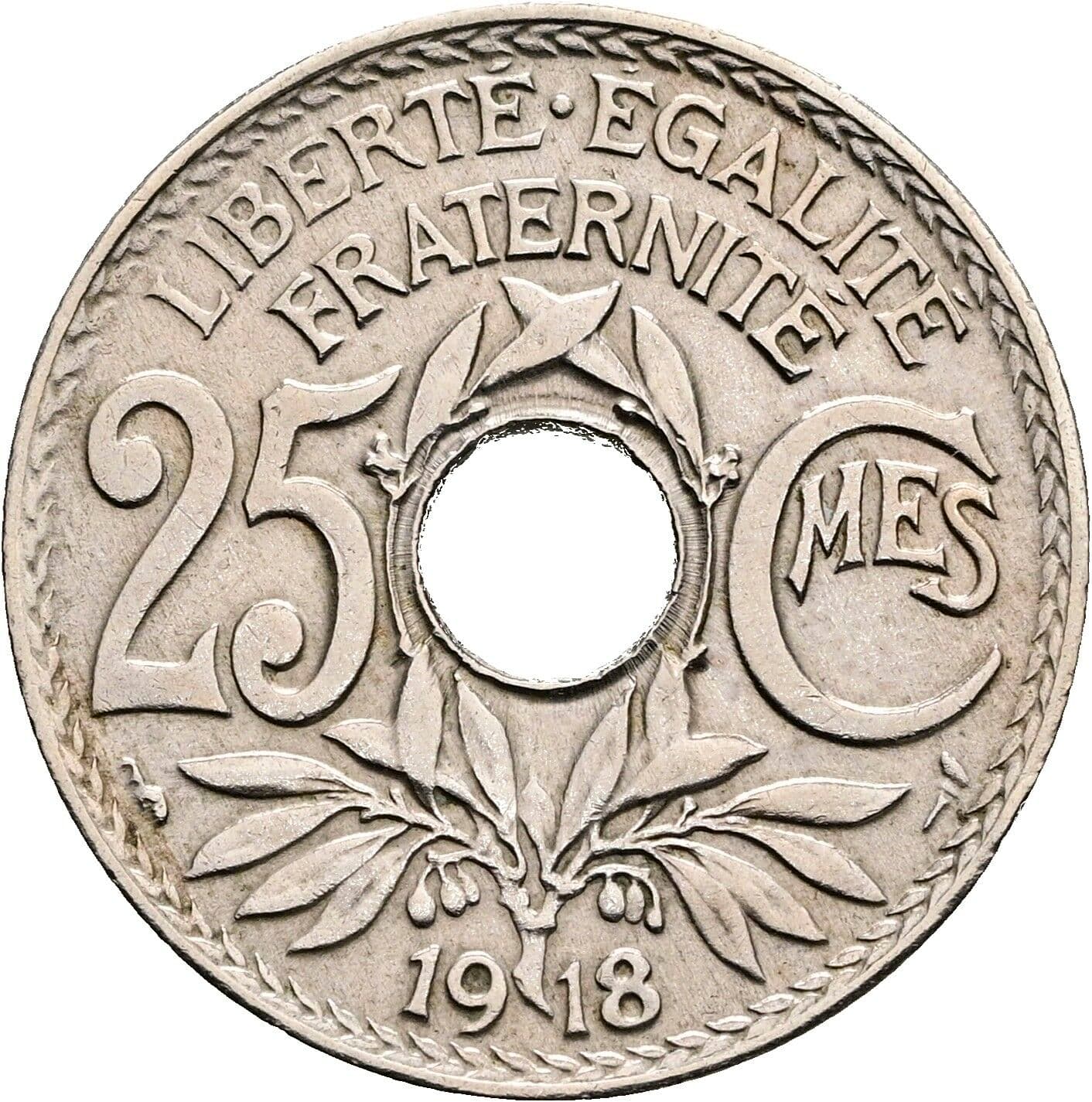 25 Centimes 1918 – Vorderseite