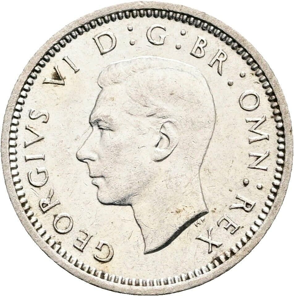 3 Pence Georg VI. (1936-1952) 1937 – Vorderseite