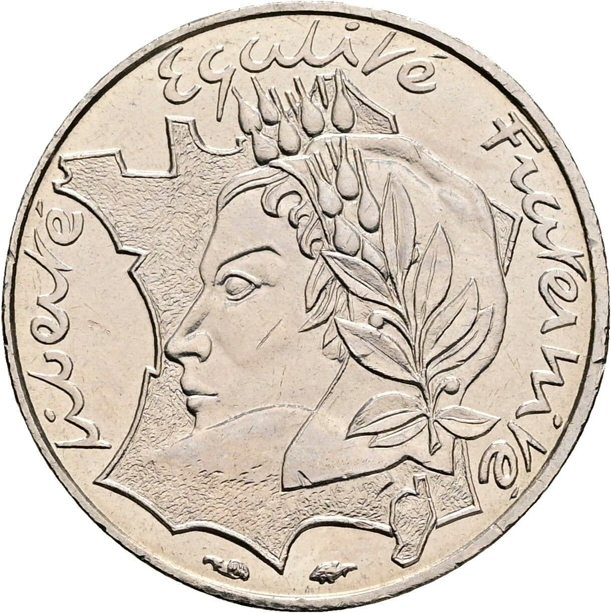 10 Francs 1986 – Rückseite