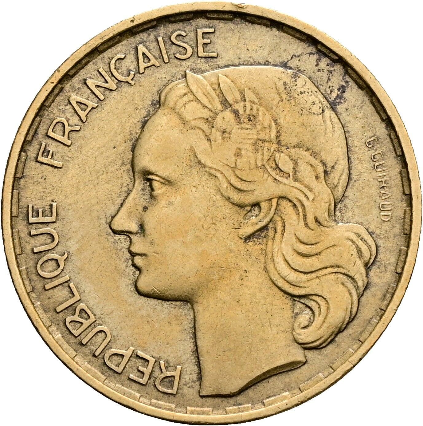 20 Francs 1953 B – Rückseite