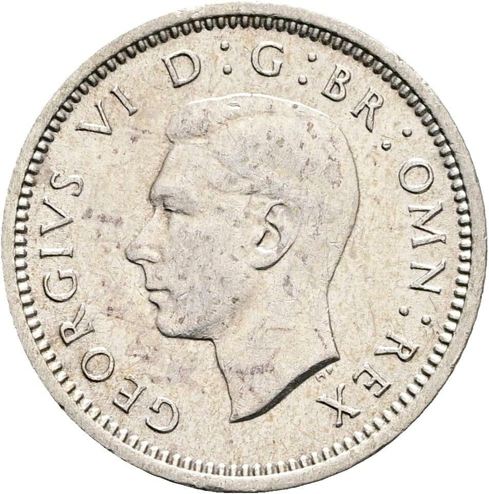 3 Pence Georg VI. (1936-1952) 1941 – Vorderseite