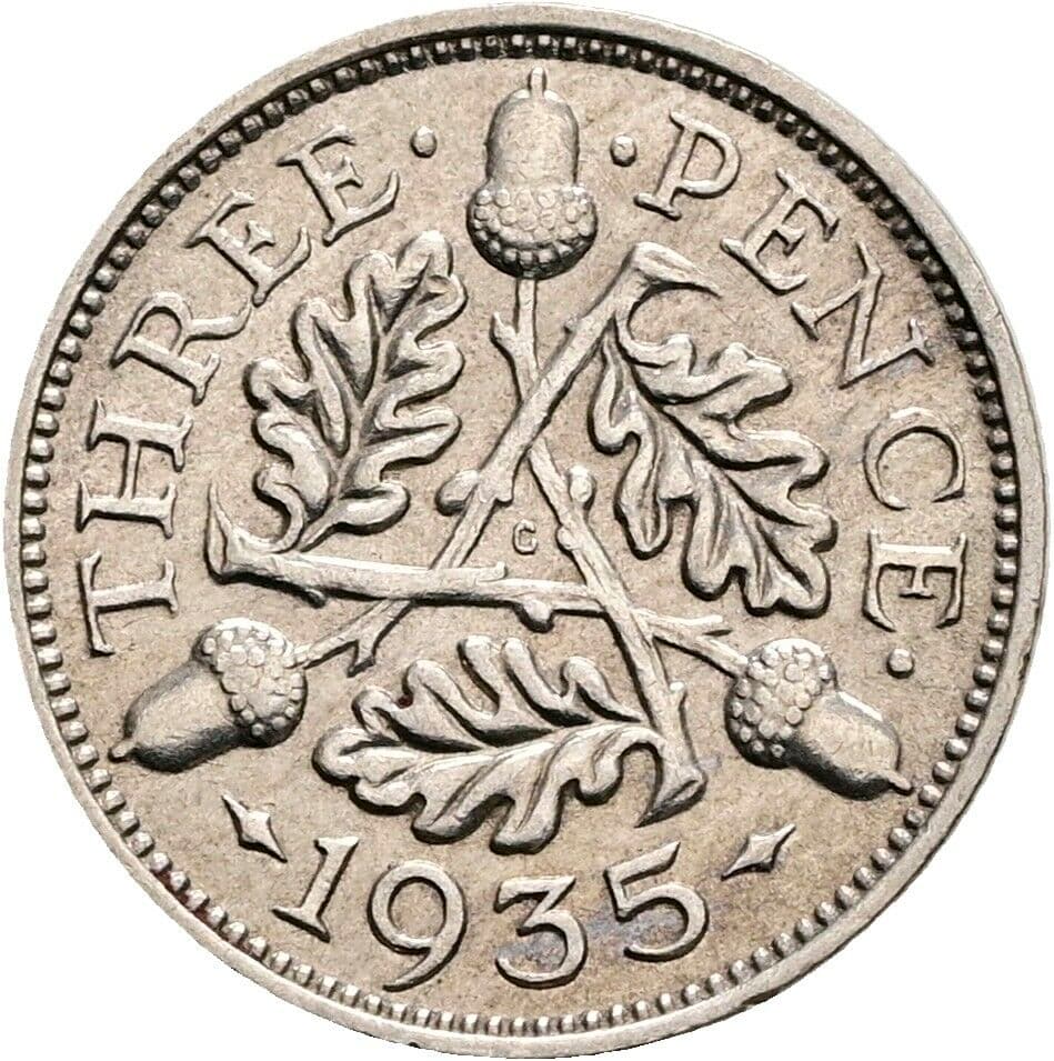 3 Pence Georg V. (1910-1936) 1935 – Rückseite
