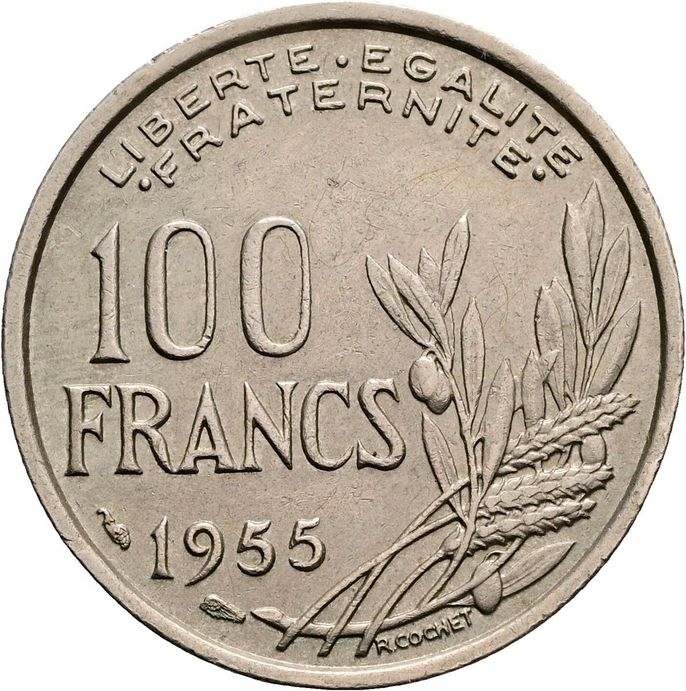 100 Francs 1955 – Vorderseite
