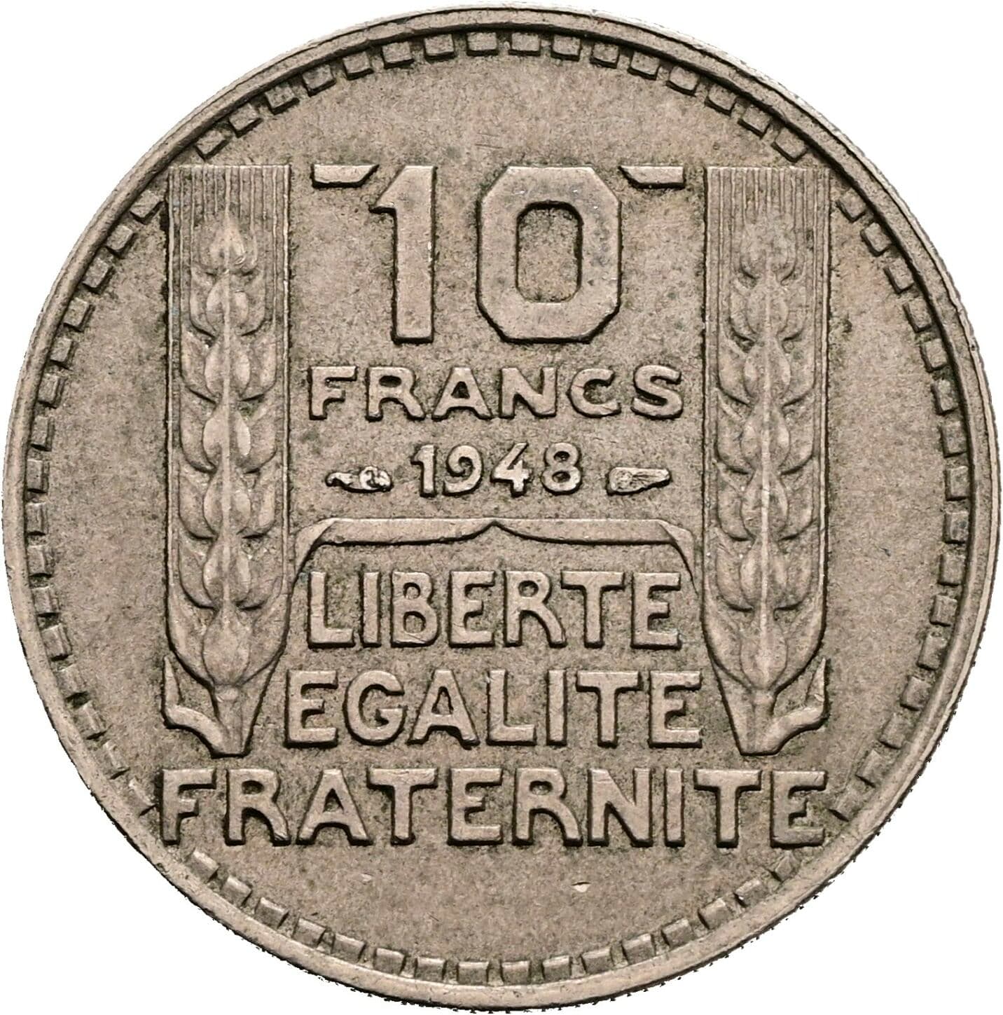 10 Francs 1948 – Rückseite