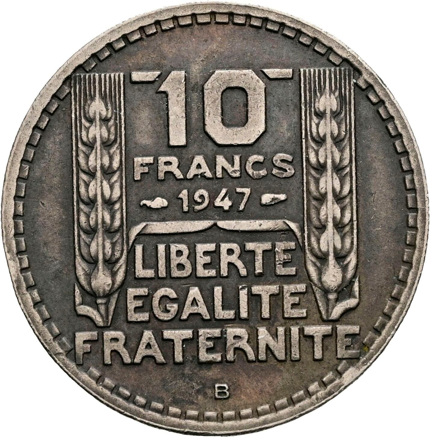 10 Francs 1947 B – Rückseite