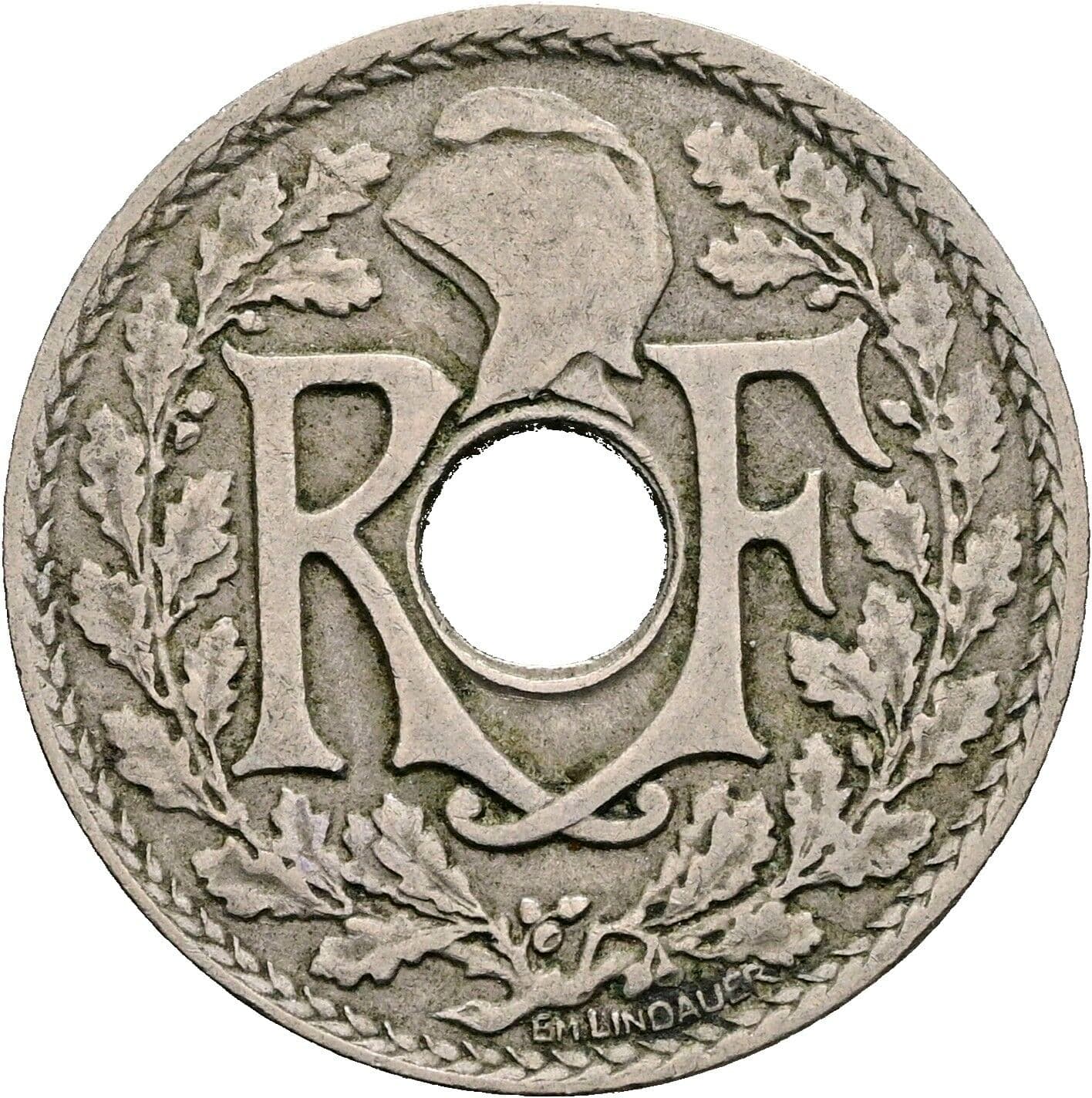 25 Centimes 1923 – Rückseite
