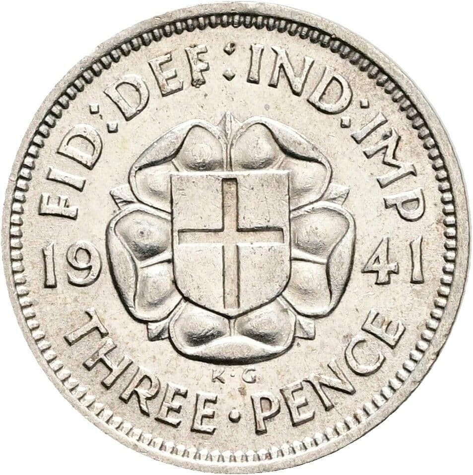 3 Pence Georg VI. (1936-1952) 1941 – Rückseite