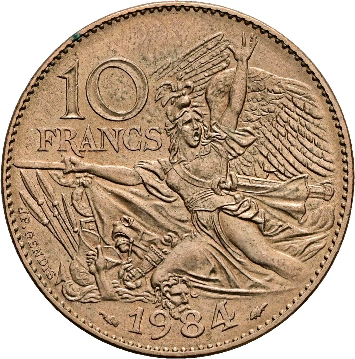 10 Francs 1984 – Rückseite