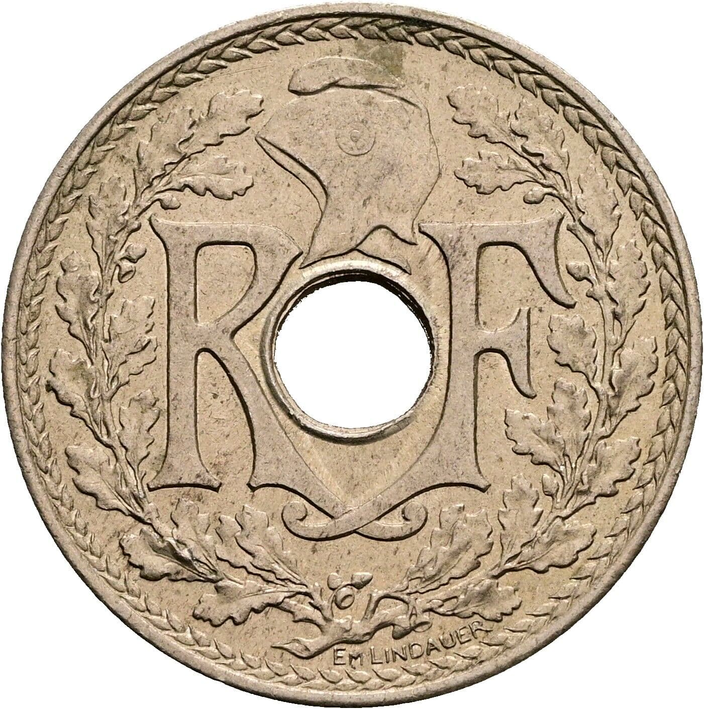 25 Centimes 1939 – Rückseite
