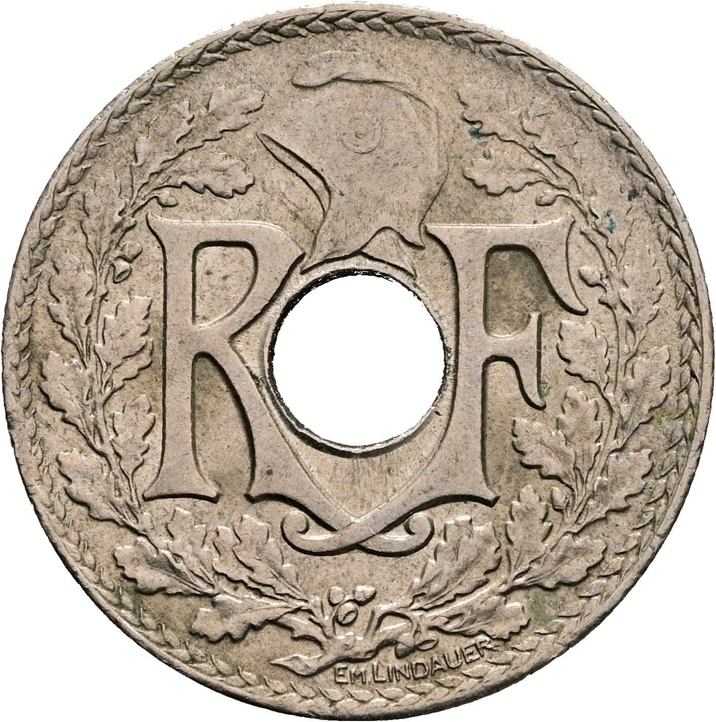 25 Centimes 1924 – Rückseite