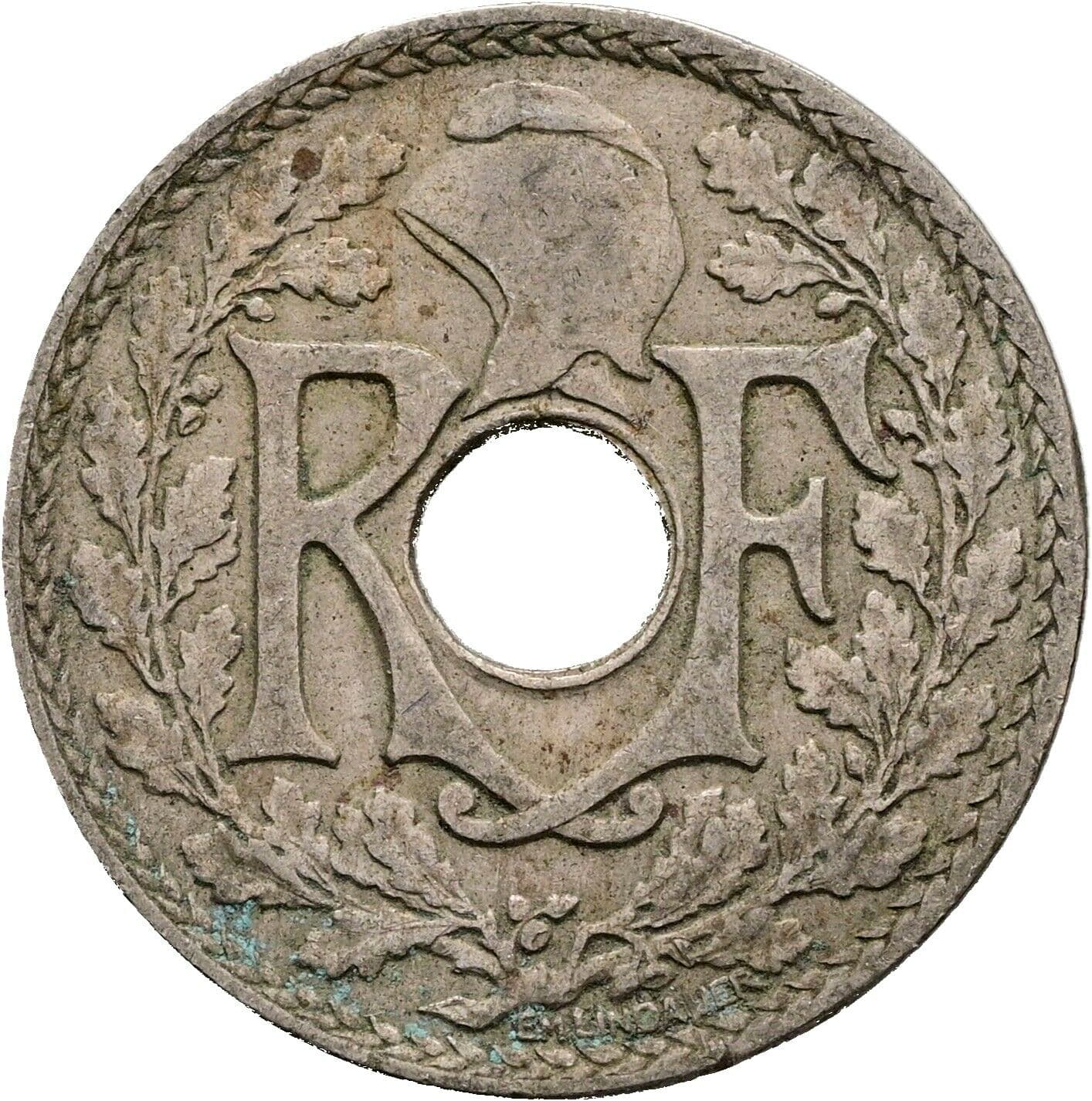 25 Centimes 1922 – Rückseite