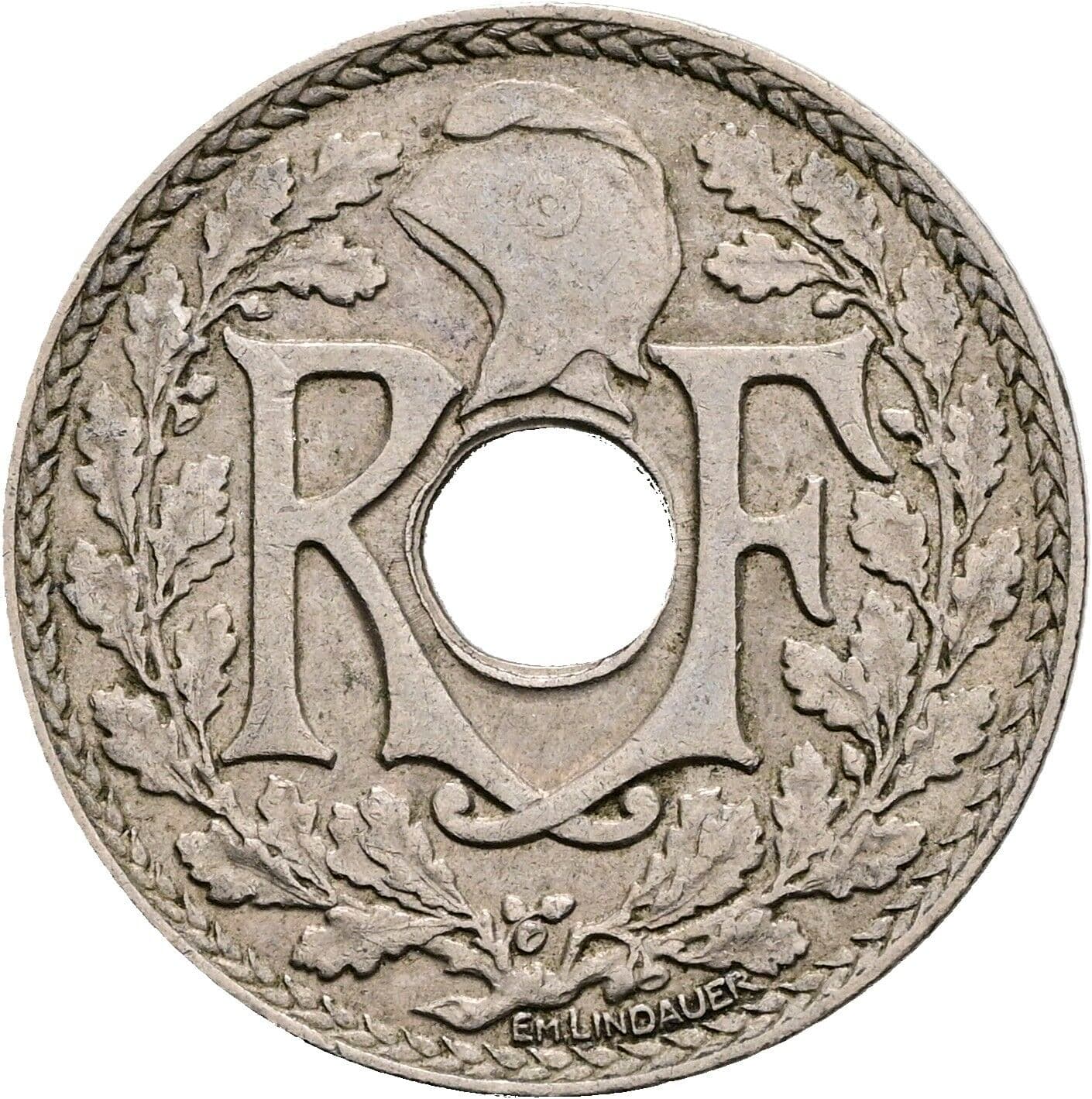 25 Centimes 1931 – Rückseite