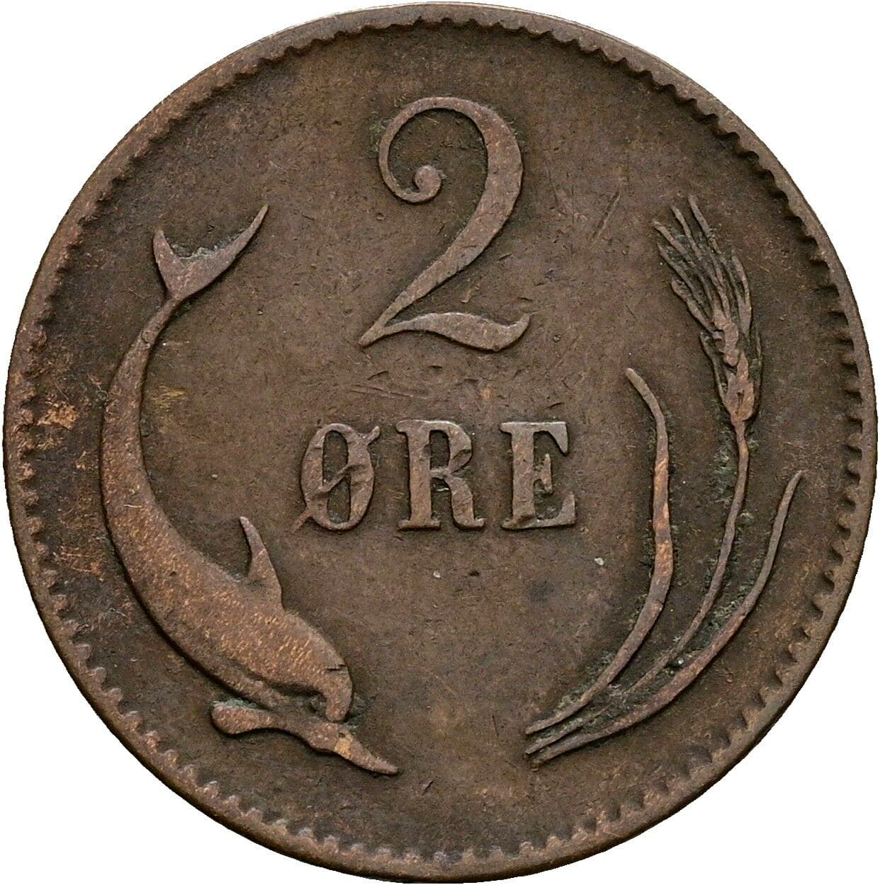 2 Ore Christian IX (1863-1906) 1875 – Vorderseite