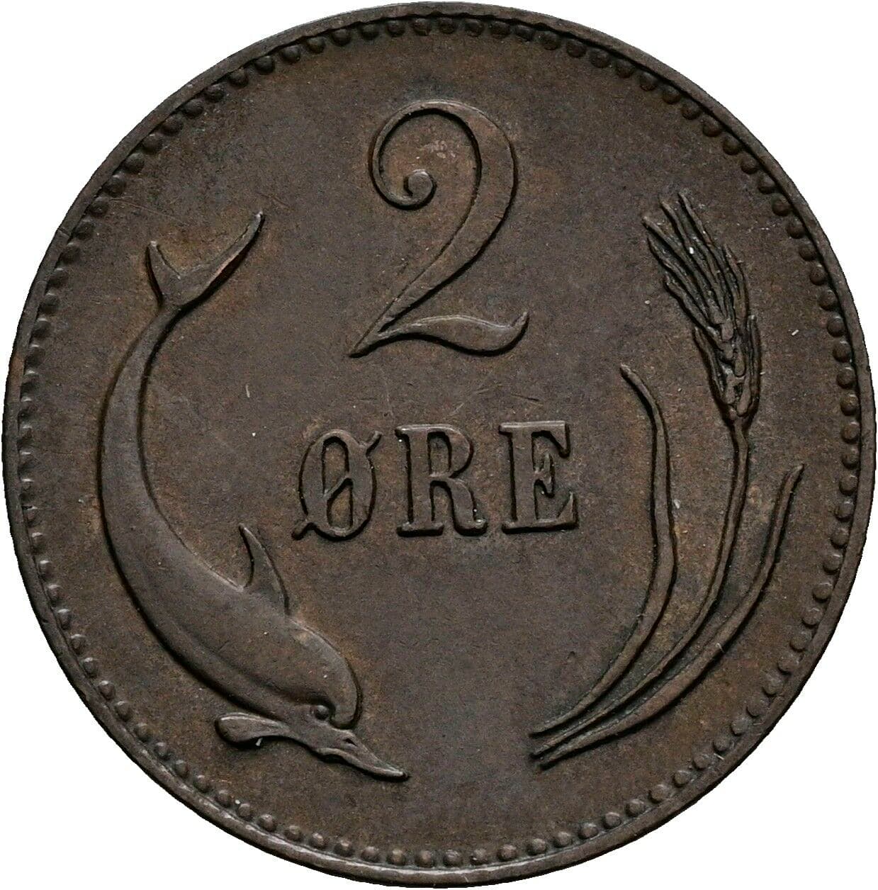 2 Ore Christian IX (1863-1906) 1883 – Vorderseite
