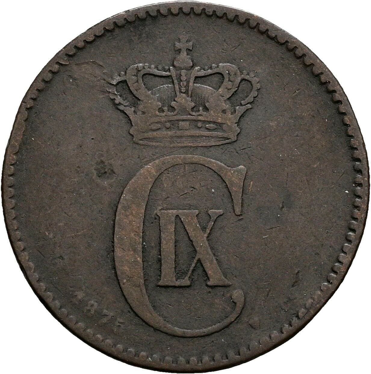 2 Ore Christian IX (1863-1906) 1875 – Rückseite