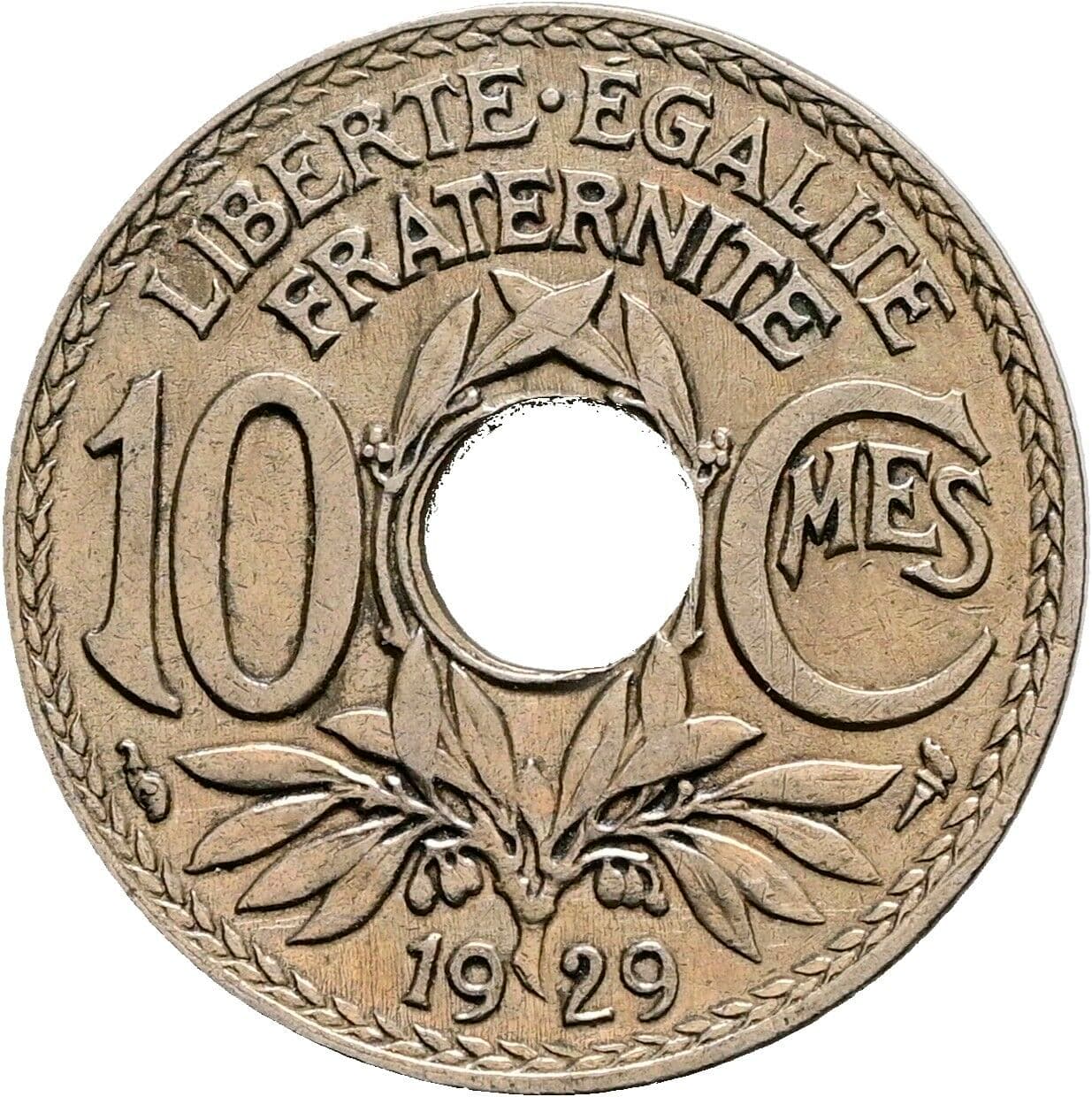10 Centimes 1929 – Vorderseite