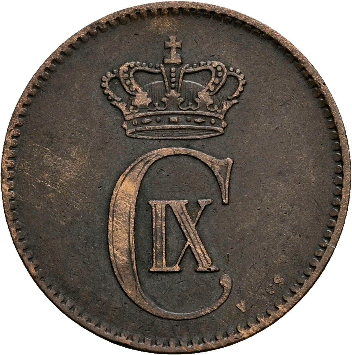 2 Ore Christian IX (1863-1906) 1875 – Rückseite