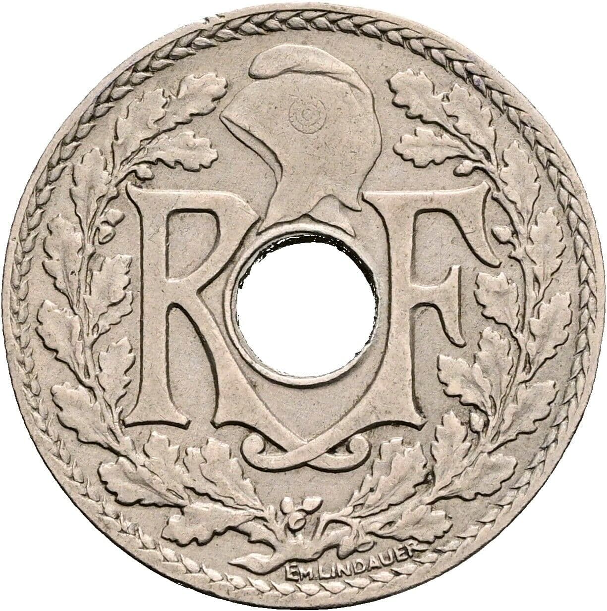 10 Centimes 1928 – Rückseite