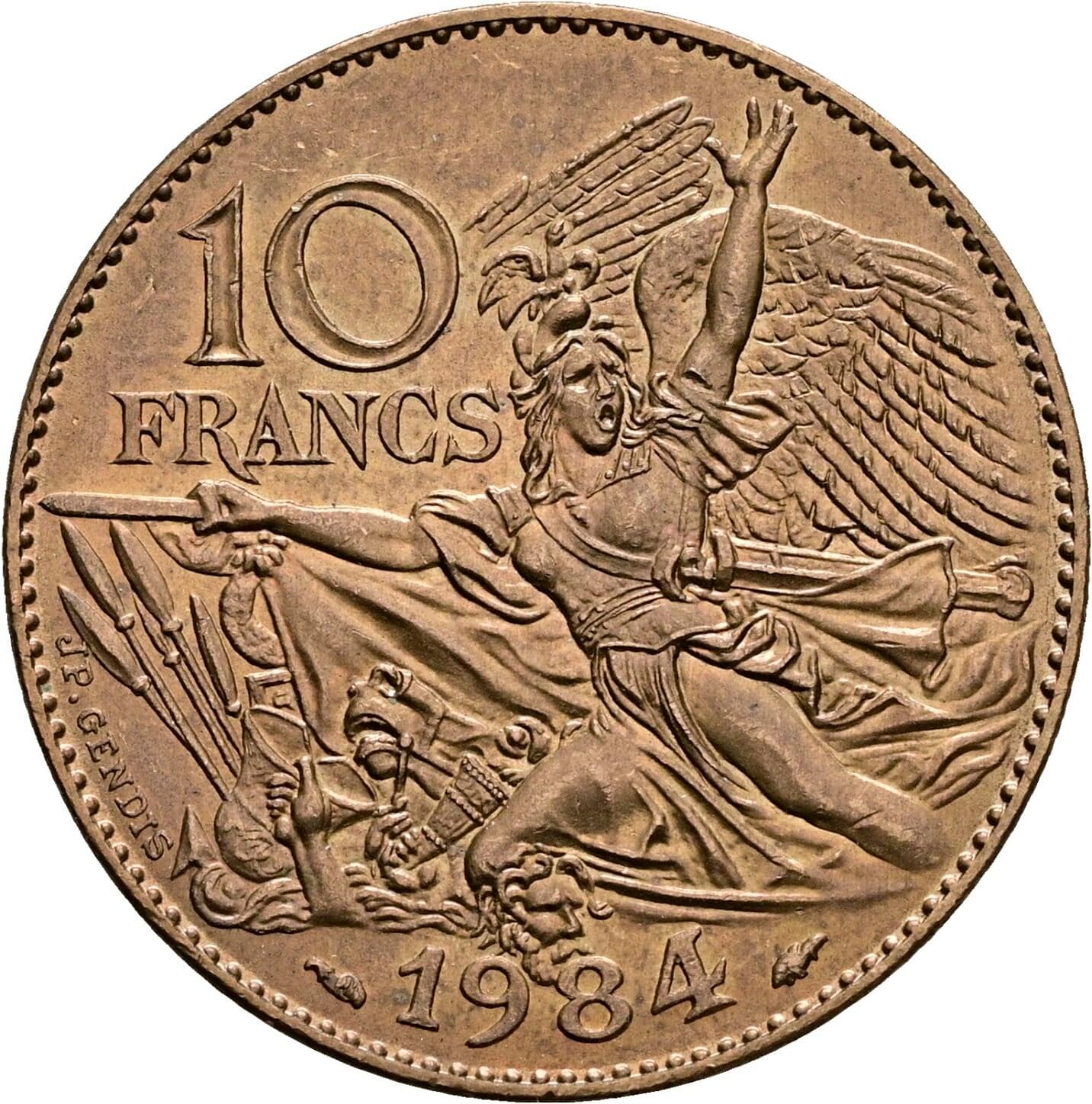 10 Francs 1984 – Rückseite