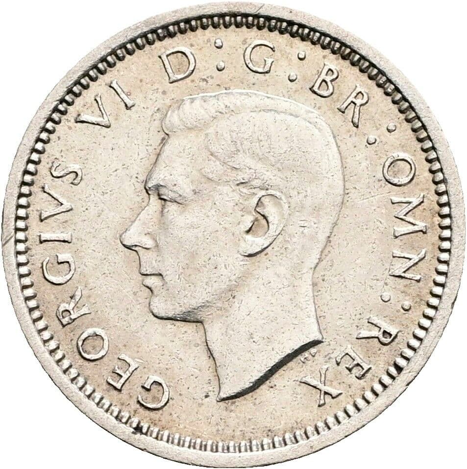 3 Pence Georg VI. (1936-1952) 1941 – Vorderseite