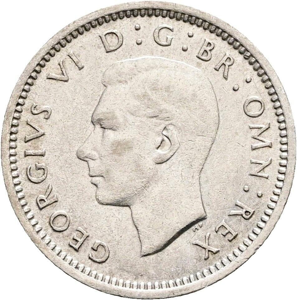 3 Pence Georg VI. (1936-1952) 1937 – Vorderseite