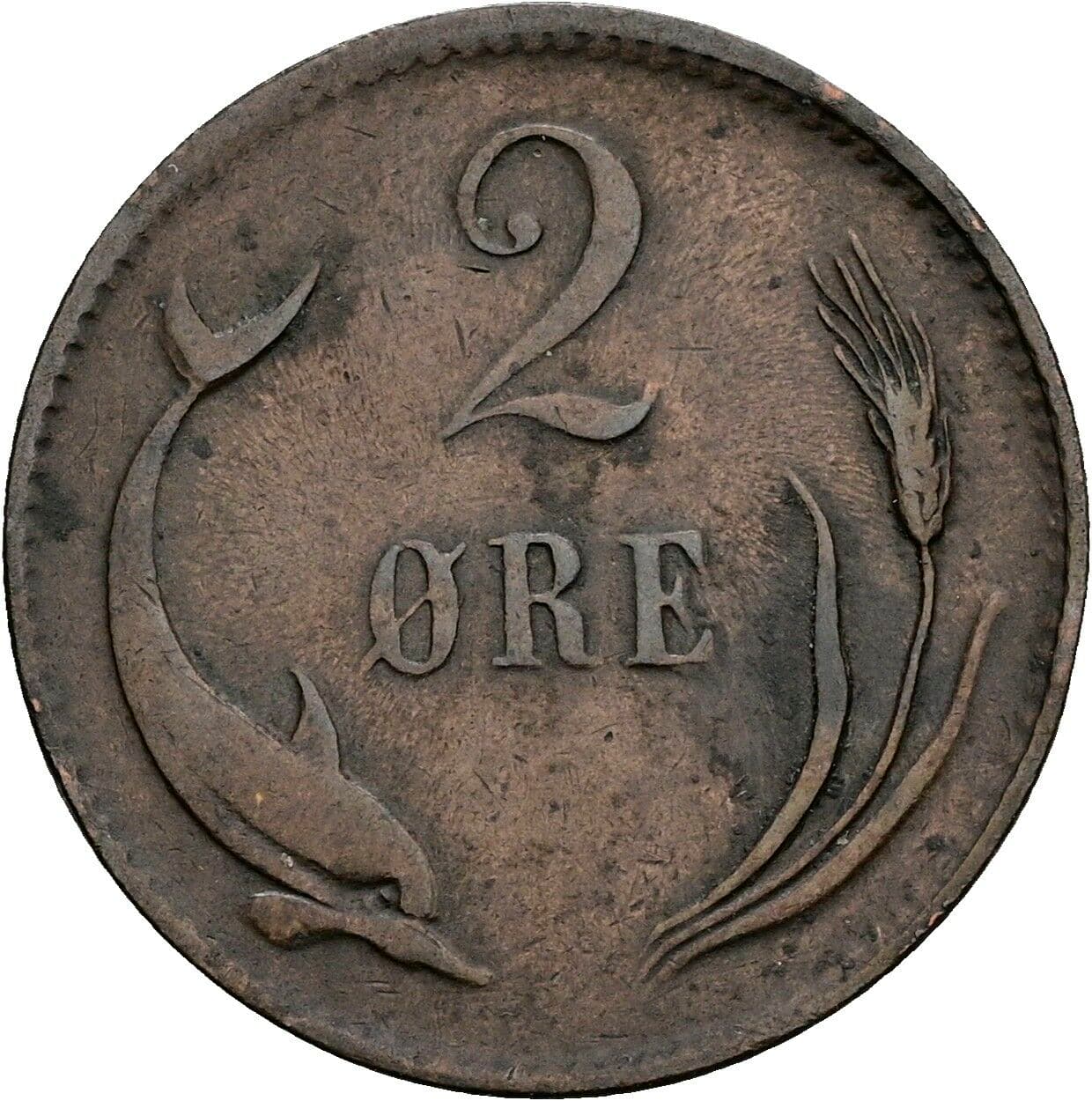 2 Ore Christian IX (1863-1906) 1883 – Vorderseite