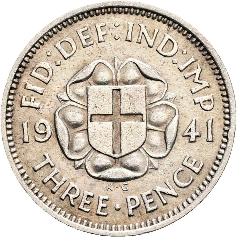 3 Pence Georg VI. (1936-1952) 1941 – Rückseite