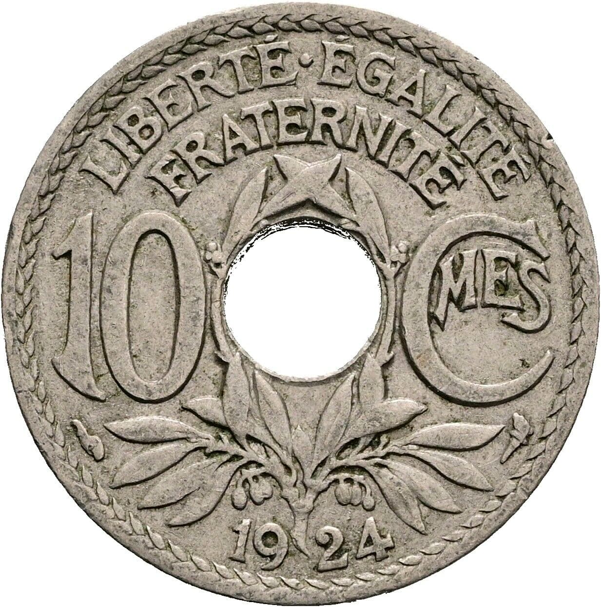 10 Centimes 1924 – Vorderseite