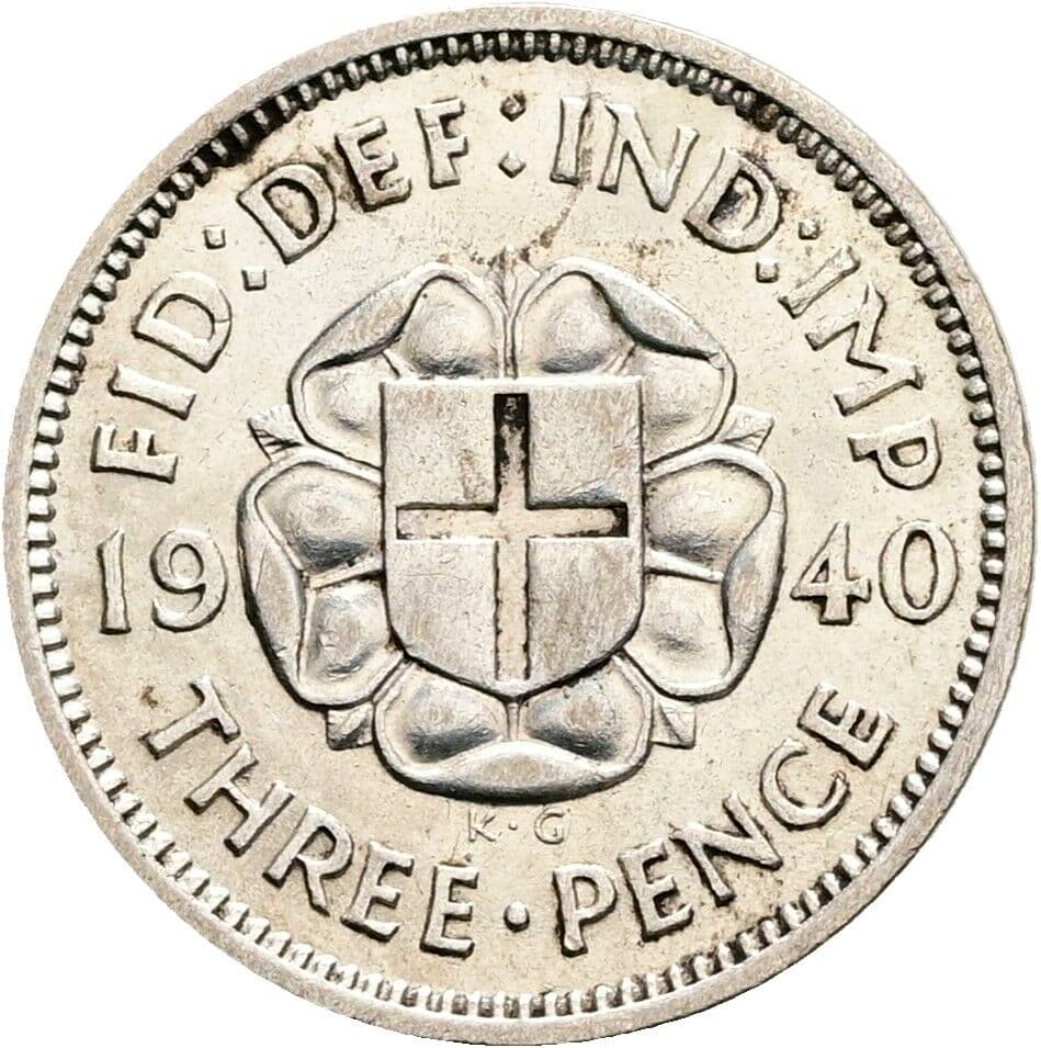 3 Pence Georg VI. (1936-1952) 1940 – Rückseite