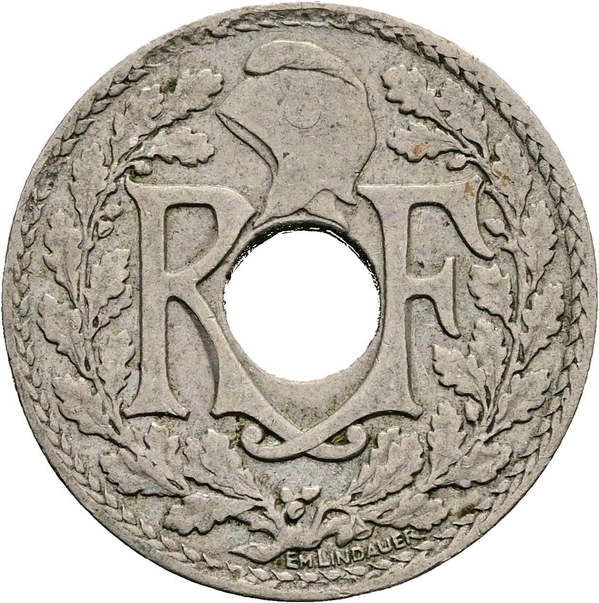 10 Centimes 1924 – Rückseite