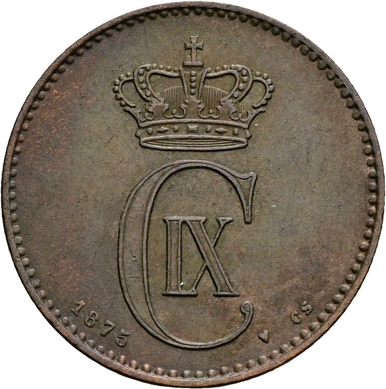 2 Ore Christian IX (1863-1906) 1875 – Rückseite