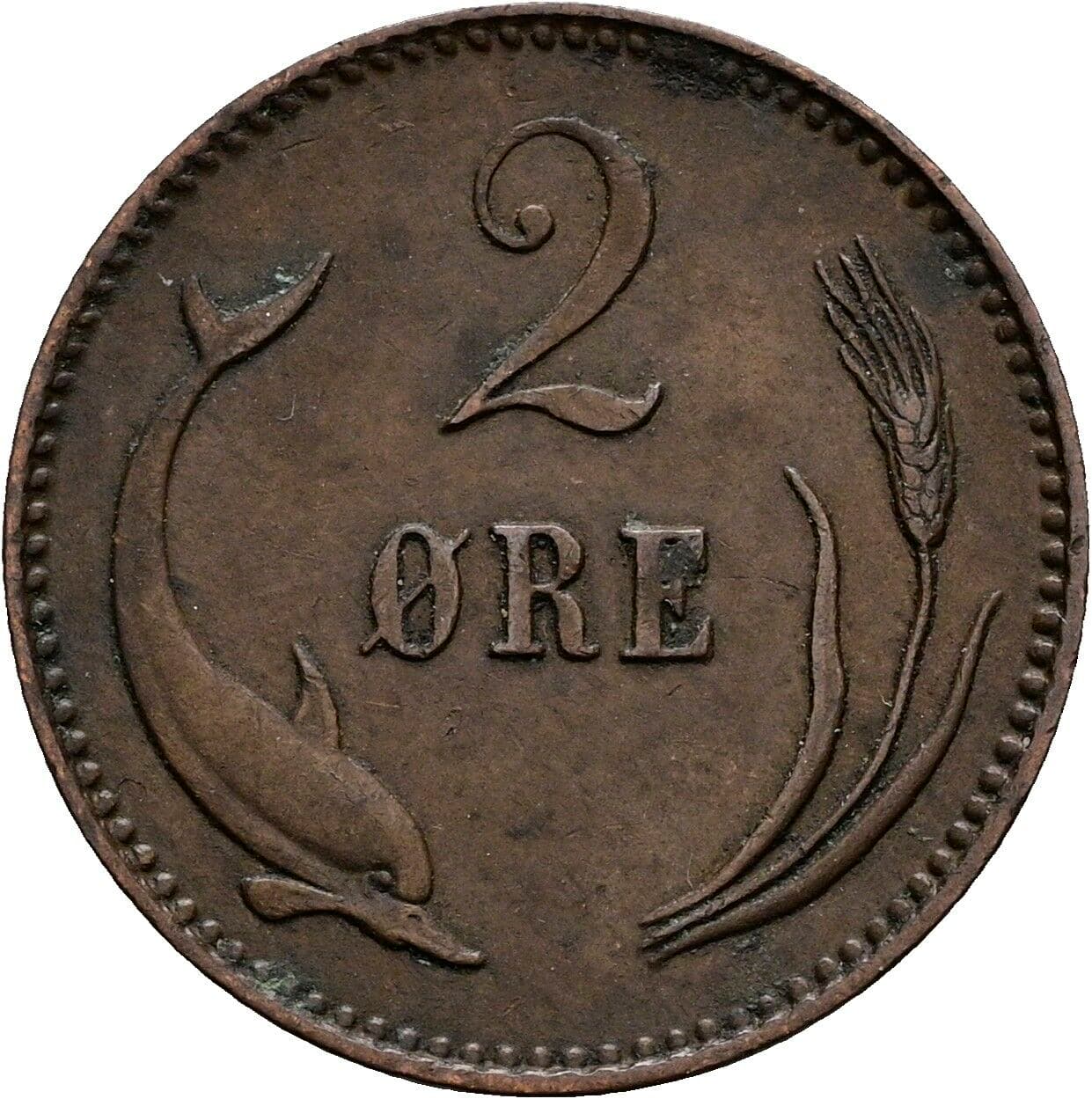 2 Ore Christian IX (1863-1906) 1891 – Vorderseite