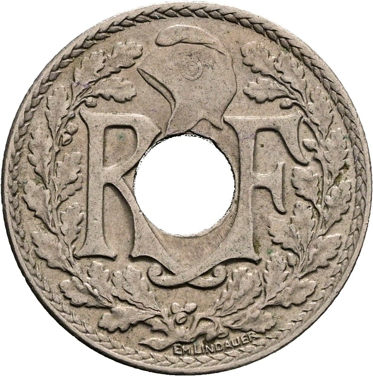 10 Centimes 1925 – Rückseite