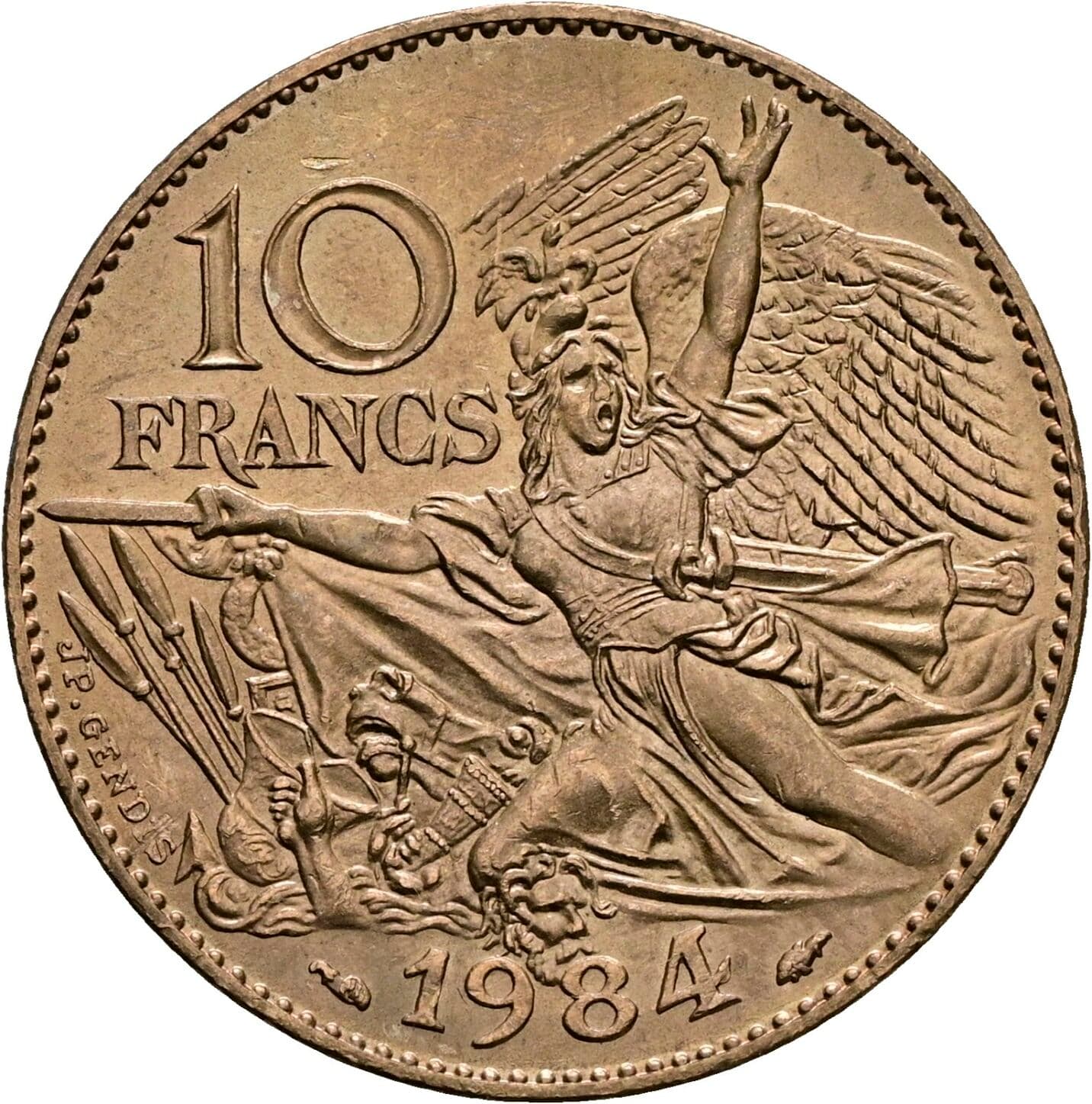 10 Francs 1984 – Rückseite