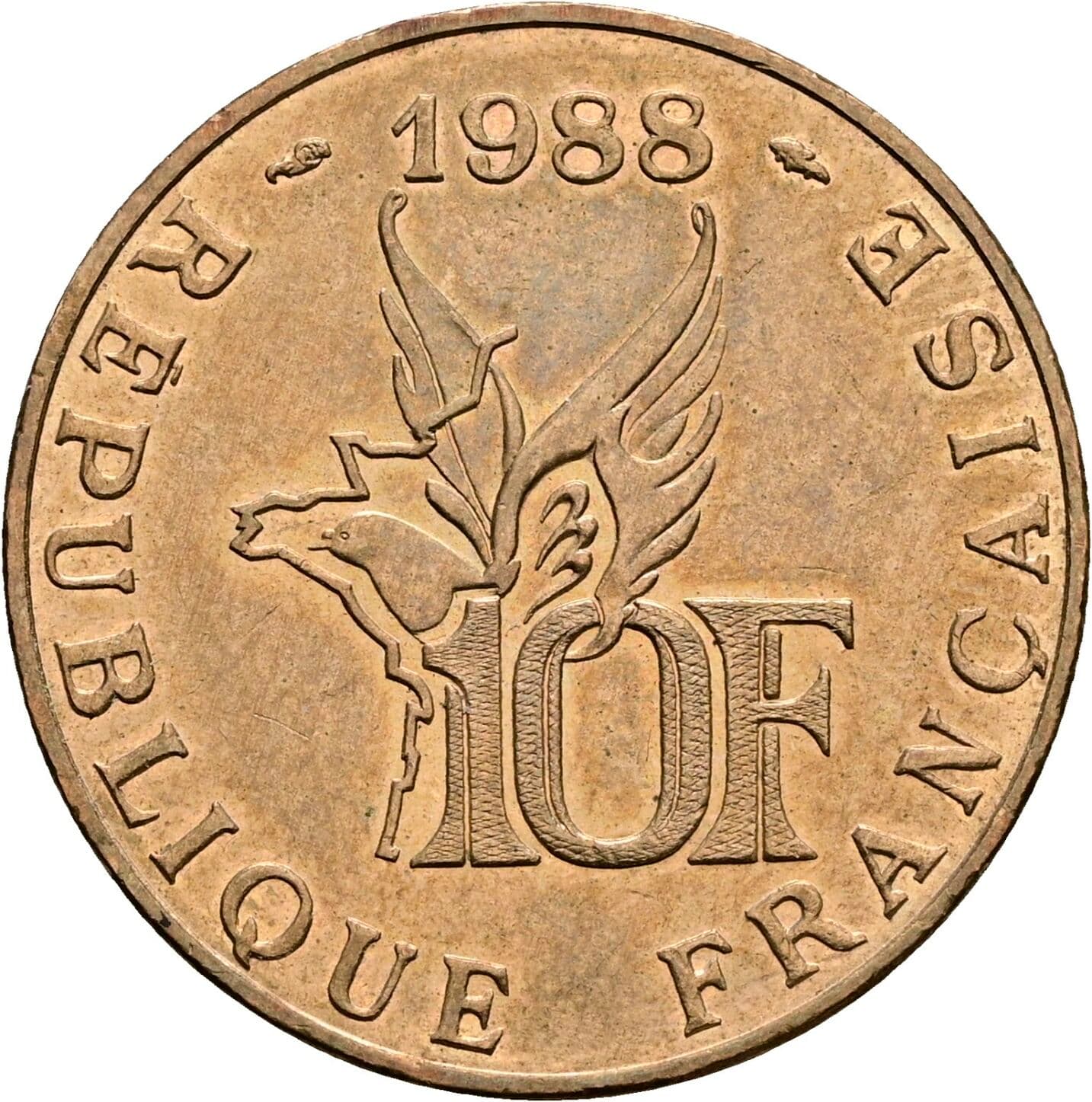 10 Francs 1988 – Rückseite