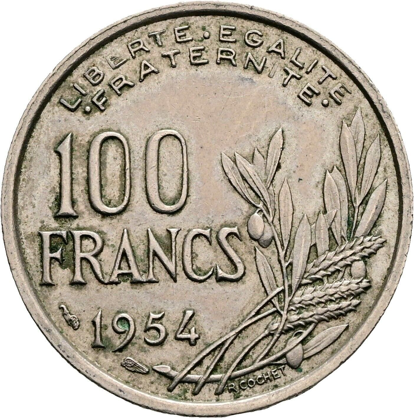100 Francs 1954 – Vorderseite