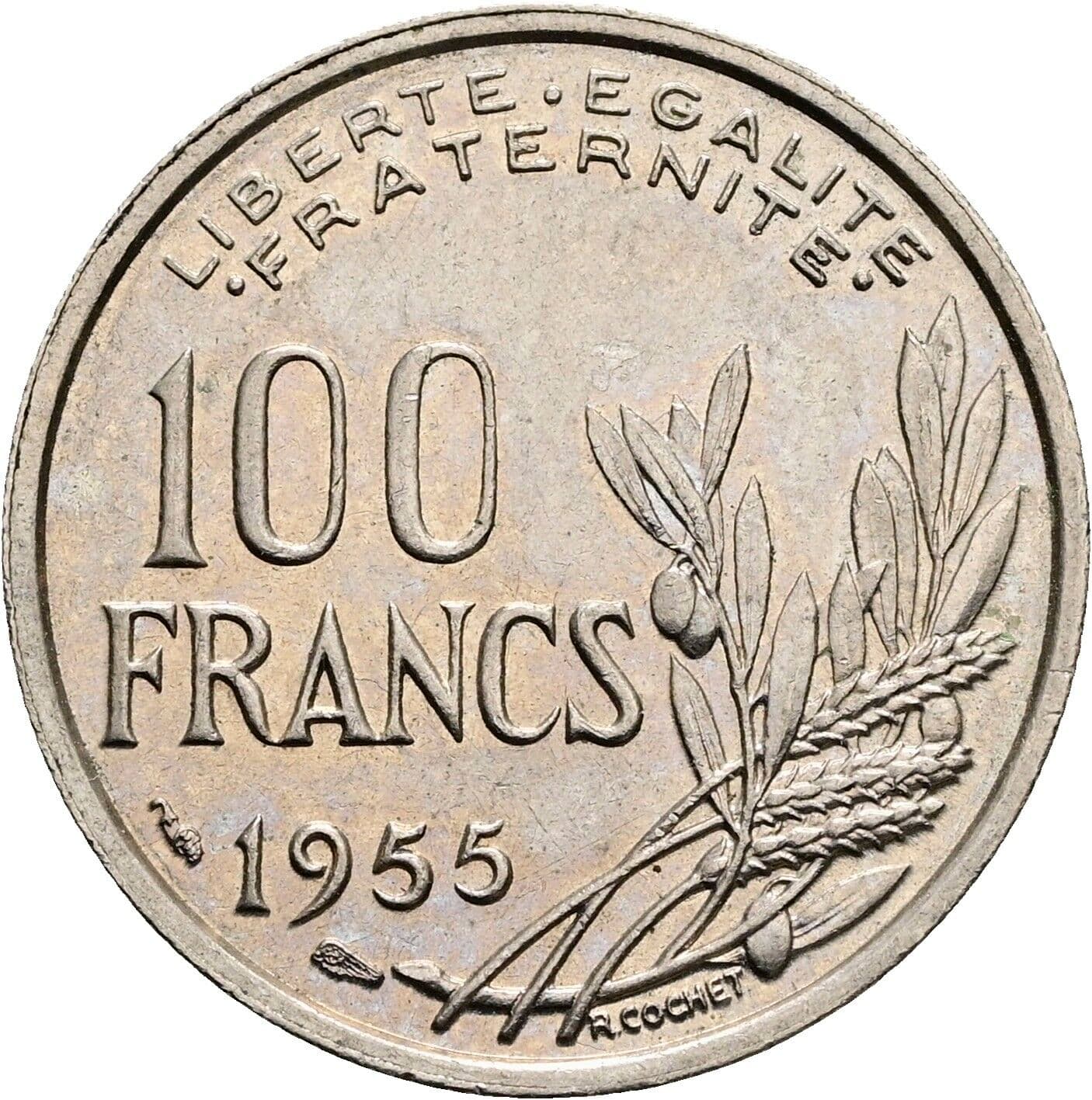 100 Francs 1955 – Vorderseite