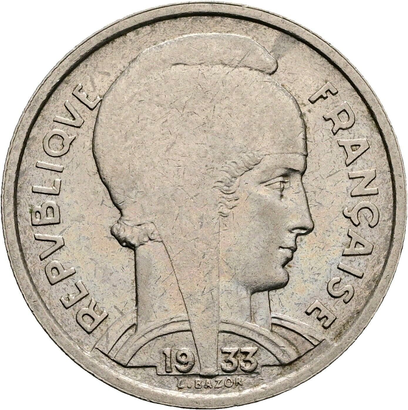5 Francs 1933 – Vorderseite