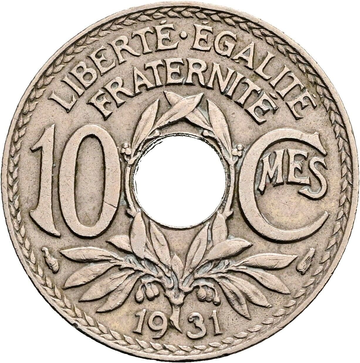 10 Centimes 1931 – Vorderseite